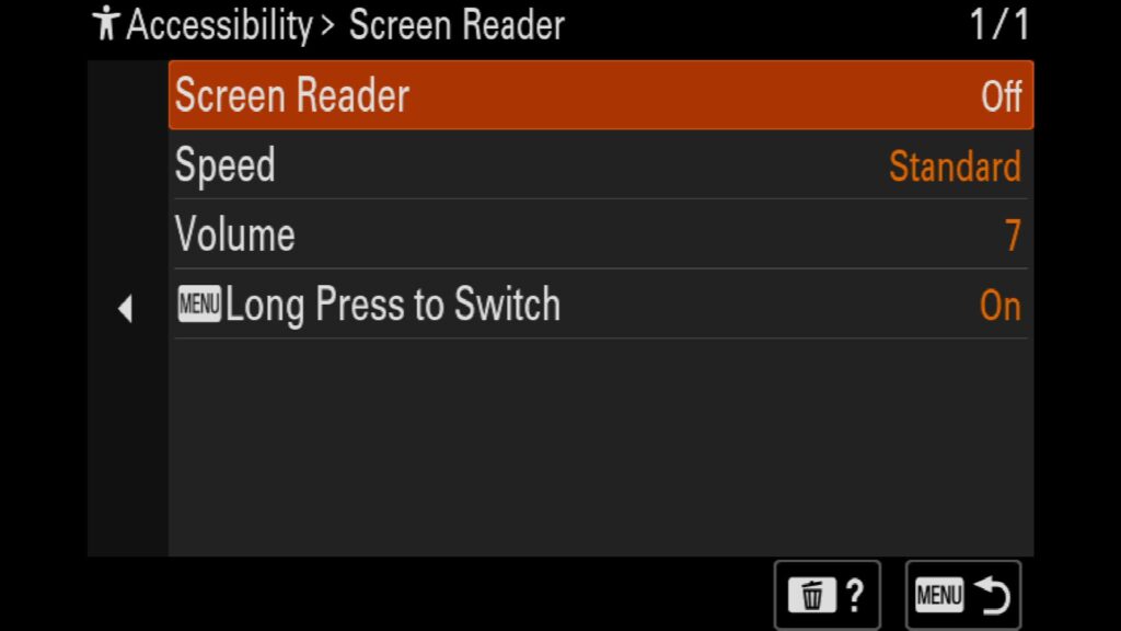 Accessibility functions of the Sony a1 II camera by Colby Brown Photography