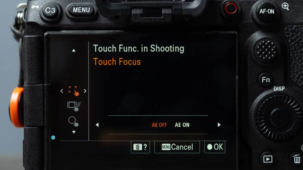 Touch Function in Shooting, All of these settings are found in the "Setup" menu under "5: Touch Operation". From there go to "Touch Panel Settings" and select "Shooting Screen". For the Sony a1 II by Colby Brown Photography.