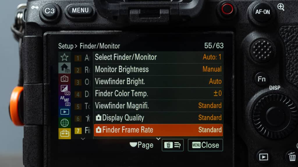 Adjusting the Quality & Frame Rate of the Viewfinder Display, For the Sony a1 II by Colby Brown Photography.