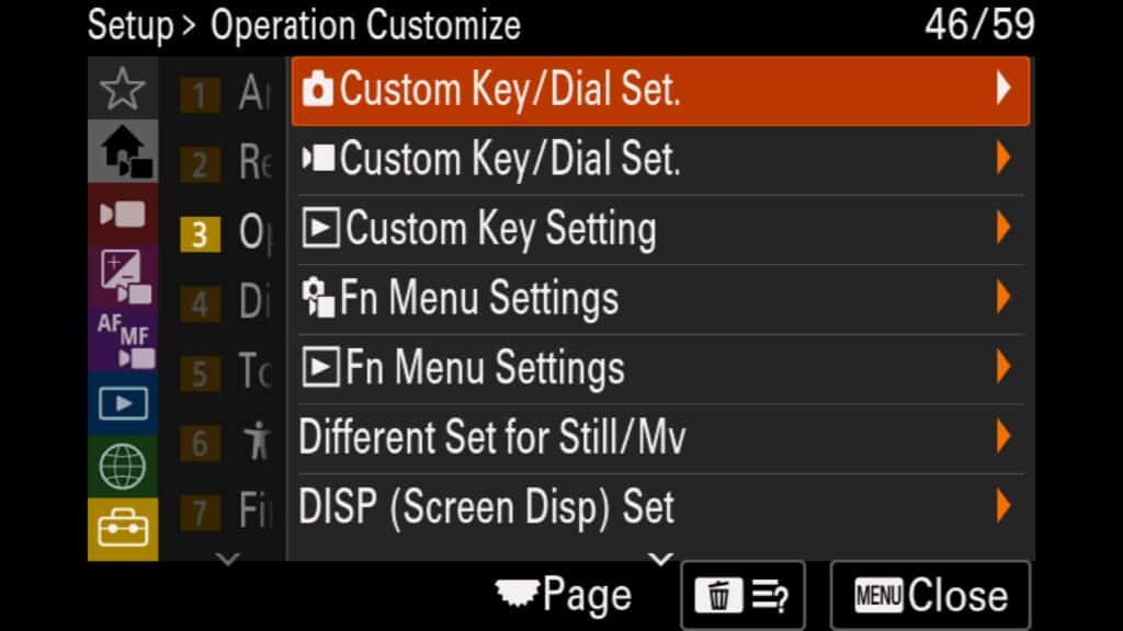 The three main ways you can customize your a1 II are through the custom buttons/dials, the Fn Menu, or the My Menu option