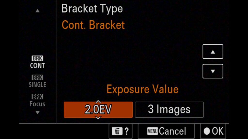 Exposure Bracketing Done Right, All of these settings can be found in the "Shooting" menu under "5: Drive Mode". Once there, select "Bracket Settings." For the Sony a1 II by Colby Brown Photography