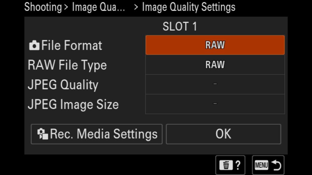 These settings can be found under the "Shooting" menu, under "1: Image Quality" and "Image Quality Settings". For the Sony a1 II - by Colby Brown Photography