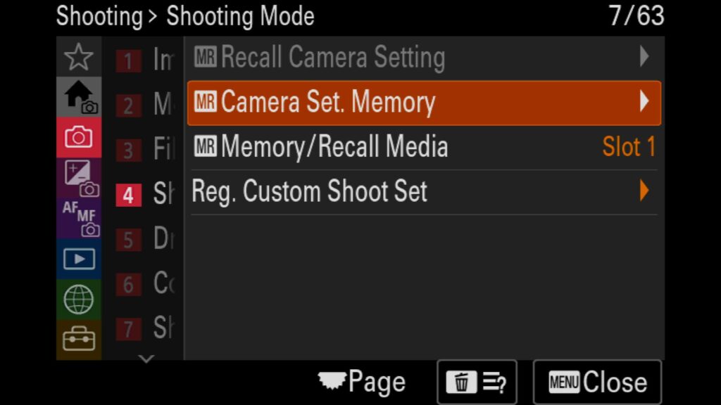 The Sony a1 II is the ability to save all my camera settings to recall at any given point - For the Sony a1 II by Colby Brown Photography - To do this, you can change the settings found in the "Shooting" menu under "4: Shooting Mode" and look for "Camera Set. Memory".