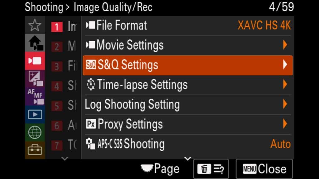 S&Q stands for "Slow & Quick," which accurately represents this video mode found in all Sony mirrorless cameras.