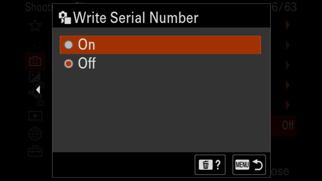 You can change the settings found in the "Shooting" menu under "3: File" and under "Write Serial Number." For the Sony a1 II by Colby Brown Photography