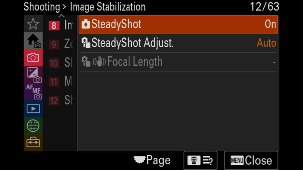 Vastly Improved Steadyshot/Stabilization (New to the Sony a1 II), Another new feature worth mentioning is the improvements to Steadyshot, the camera's stabilization mode, with the a1 II, you get up to 8.5 spots of stabilization.