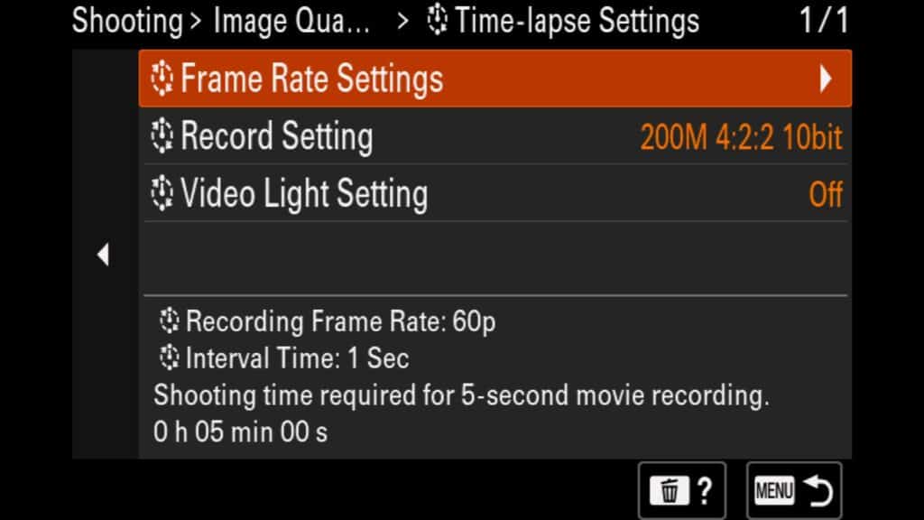 Settings - Time-Lapse Video Mode (New to the Sony a1 II) this mode outputs a Timelapse video (but no still photos). by Colby Brown Photography.