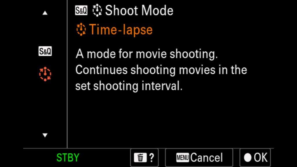 Shoot mode - Time-Lapse Video Mode (New to the Sony a1 II) this mode outputs a Timelapse video (but no still photos). by Colby Brown Photography.